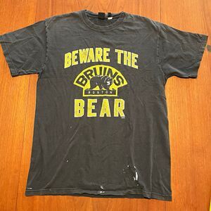 Gear for Sports Boston Bruins NHL Hockey "Beware the Bear" THRASHED Shirt L